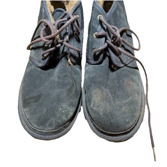 Ugg Australia Men\'s Chukka Neumel Lace Up Boot New Navy Sheepskin Lining 13